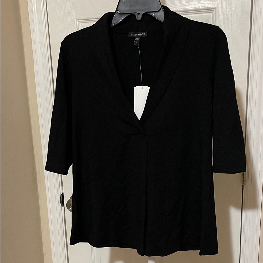 Eileen Fisher Women's Elegant Black Blouse